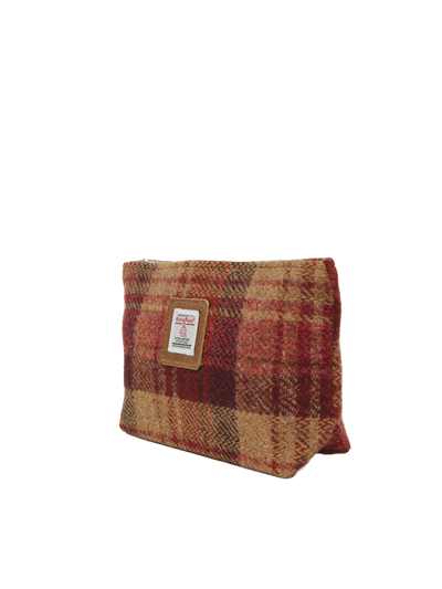 Harris Tweed Cosmetic Bag - A0238 (Tan Leather)