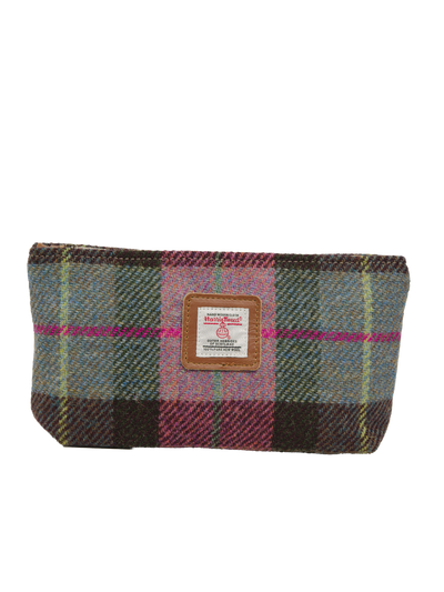 Harris Tweed Cosmetic Bag - A0254 (Tan Leather)