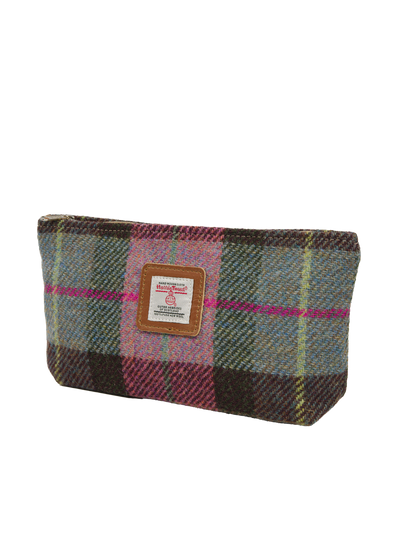 Harris Tweed Cosmetic Bag - A0254 (Tan Leather)