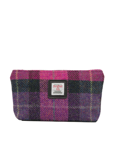 Harris Tweed Cosmetic Bag - A0257 (Black Leather)