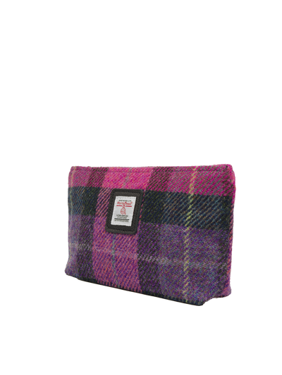 Harris Tweed Cosmetic Bag - A0257 (Black Leather)