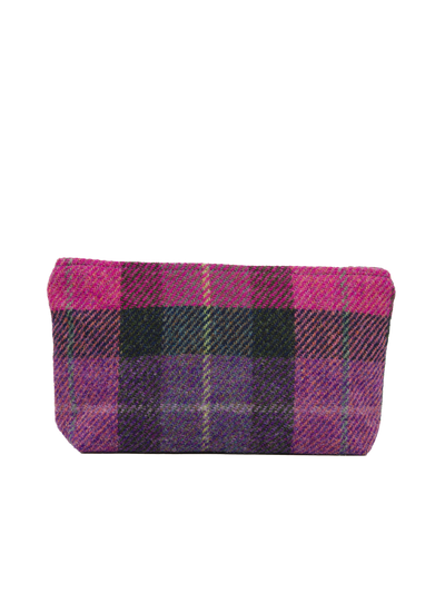 Harris Tweed Cosmetic Bag - A0257 (Black Leather)
