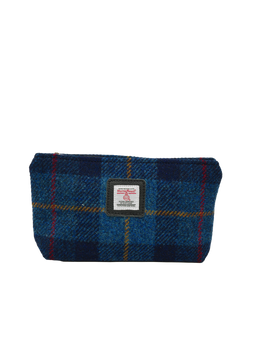 Harris Tweed Cosmetic Bag - A075 (Black Leather)
