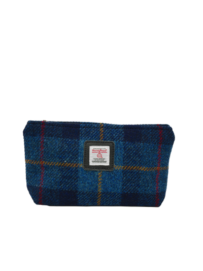 Harris Tweed Cosmetic Bag - A075 (Black Leather)