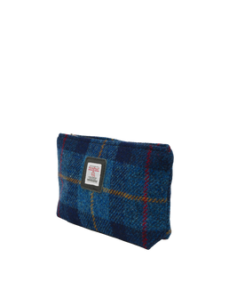 Harris Tweed Cosmetic Bag - A075 (Black Leather)
