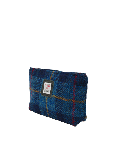 Harris Tweed Cosmetic Bag - A075 (Black Leather)