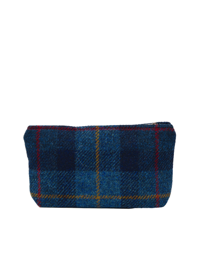 Harris Tweed Cosmetic Bag - A075 (Black Leather)