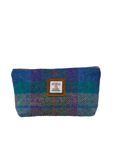 Harris Tweed Cosmetic Bag - A085 (Tan Leather)