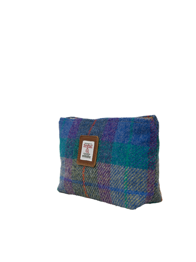 Harris Tweed Cosmetic Bag - A085 (Tan Leather)