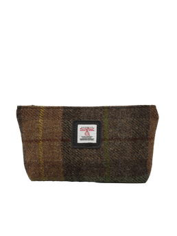 Harris Tweed Cosmetic Bag - A086 (Black Leather)