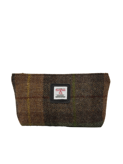Harris Tweed Cosmetic Bag - A086 (Black Leather)