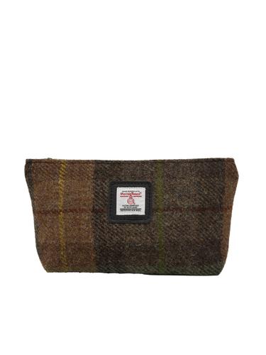 Harris Tweed Cosmetic Bag - A086 (Black Leather)