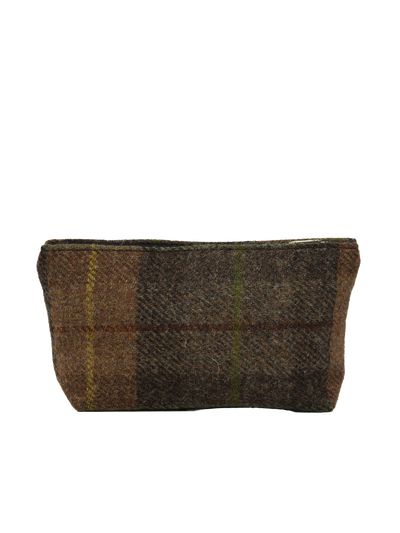 Harris Tweed Cosmetic Bag - A086 (Black Leather)