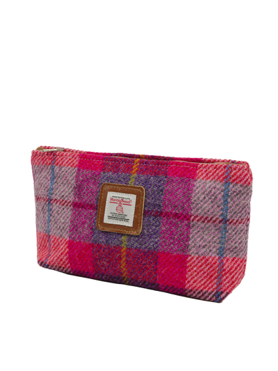 Harris Tweed Cosmetic Bag - A088 (Tan Leather)