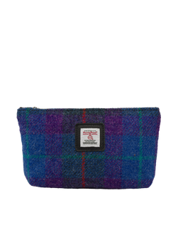 Harris Tweed Cosmetic Bag - A089 (Black Leather)