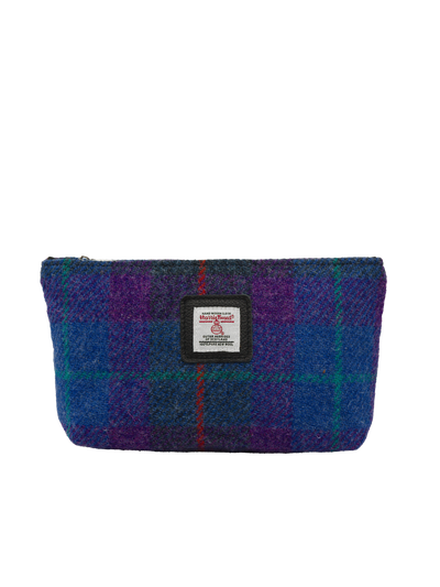 Harris Tweed Cosmetic Bag - A089 (Black Leather)