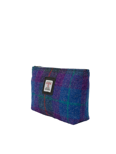 Harris Tweed Cosmetic Bag - A089 (Black Leather)