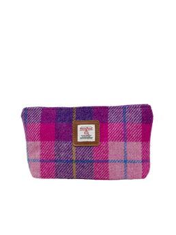 Harris Tweed Cosmetic Bag - A090 (Tan Leather)
