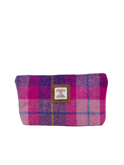Harris Tweed Cosmetic Bag - A090 (Tan Leather)