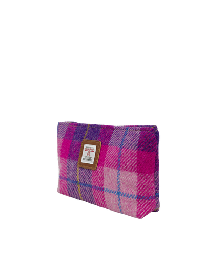 Harris Tweed Cosmetic Bag - A090 (Tan Leather)