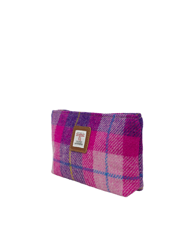 Harris Tweed Cosmetic Bag - A090 (Tan Leather)