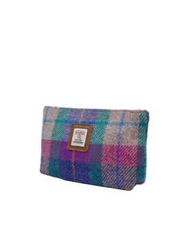 Harris Tweed Cosmetic Bag A093 (Tan Leather)