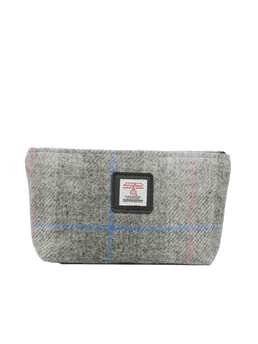 Harris Tweed Cosmetic Bag A095 (Black Leather)