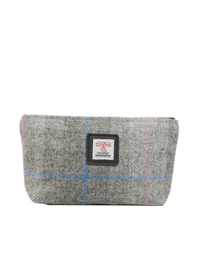 Harris Tweed Cosmetic Bag - A095 (Black Leather)