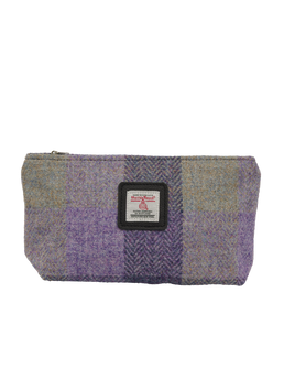Harris Tweed Cosmetic Bag HB156 (Black Leather)