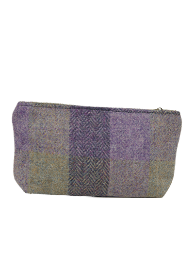 Harris Tweed Cosmetic Bag - HB156 (Black Leather)