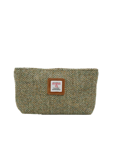 Harris Tweed Cosmetic Bag - HB52 (Tan Leather)