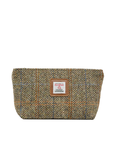 Harris Tweed Cosmetic Bag HB133 (Tan Leather)