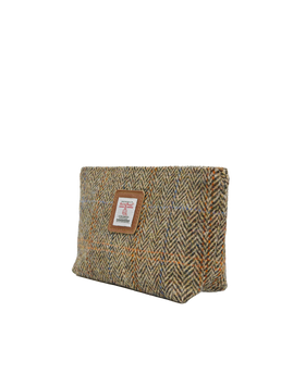 Harris Tweed Cosmetic Bag HB133 (Tan Leather)