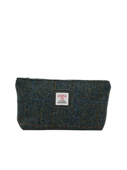 Harris Tweed Cosmetic Bag HB80 (Black Leather)