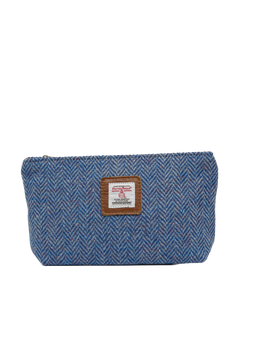 Harris Tweed Cosmetic Bag - NHB4 (Tan Leather)