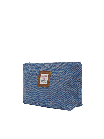 Harris Tweed Cosmetic Bag - NHB4 (Tan Leather)
