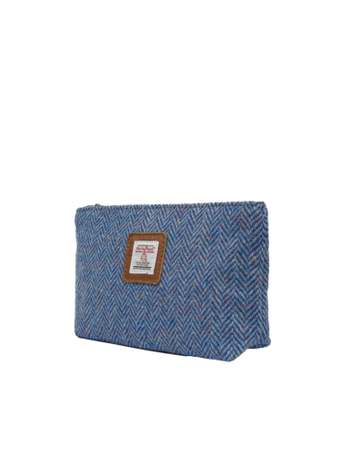 Harris Tweed Cosmetic Bag - NHB4 (Tan Leather)