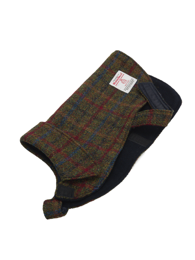 Harris Tweed Cosy Dog Coat - Green/Burgundy Multi