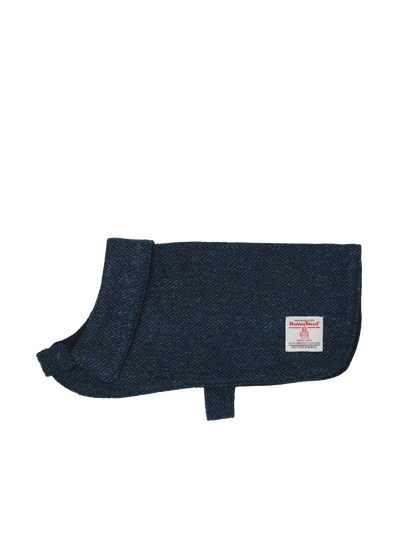 Harris Tweed Cosy Dog Coat - Navy Herringbone