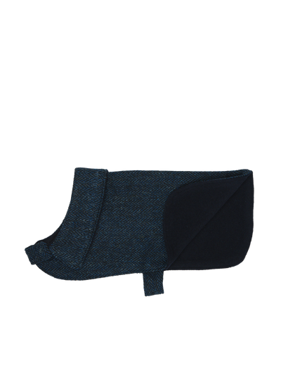 Harris Tweed Cosy Dog Coat - Navy Herringbone