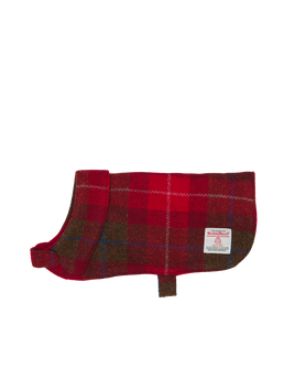 Harris Tweed Cosy Dog Coat - Red Check A001