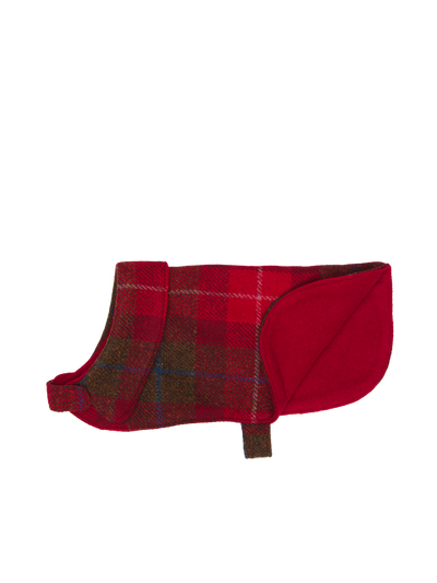 Harris Tweed Cosy Dog Coat - Red Check A001