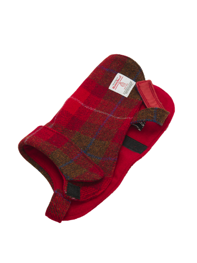 Harris Tweed Cosy Dog Coat - Red Check A001