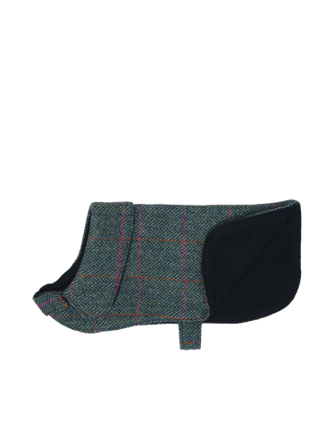 Harris Tweed Cosy Dog Coat - Turquoise Herringbone