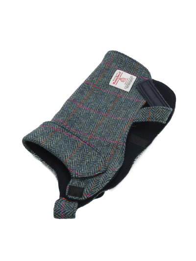 Harris Tweed Cosy Dog Coat - Turquoise Herringbone