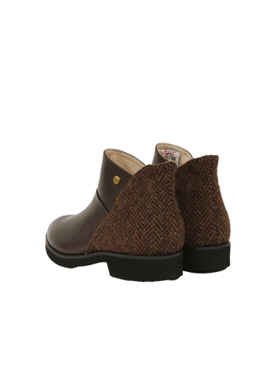 Harris Tweed Eilidh Boots Coffee Herringbone