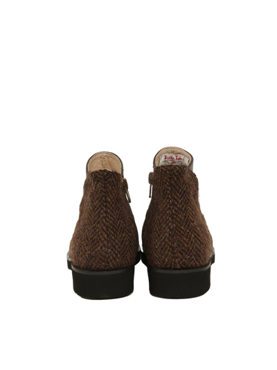 Harris Tweed Eilidh Boots Coffee Herringbone