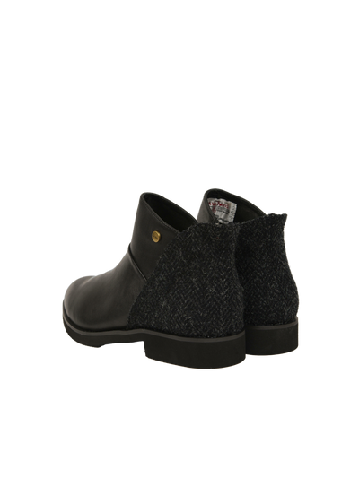 Harris Tweed Eilidh Boots Dark Charcoal Herringbone