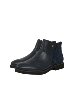 Harris Tweed Eilidh Boots Navy Herringbone