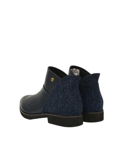 Harris Tweed Eilidh Boots Navy Herringbone
